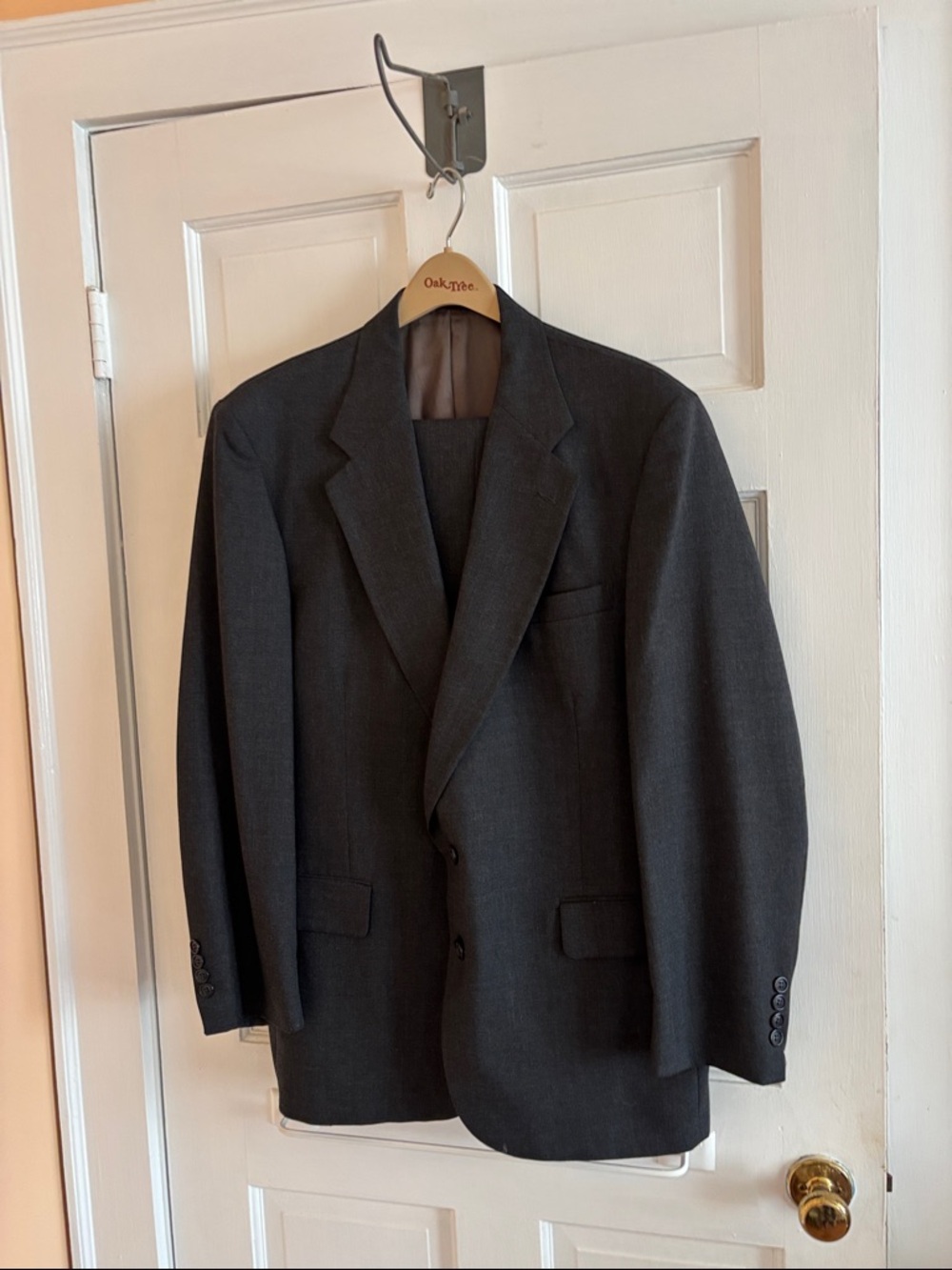 Stafford Charcoal Gray Two-Button Men's Suit